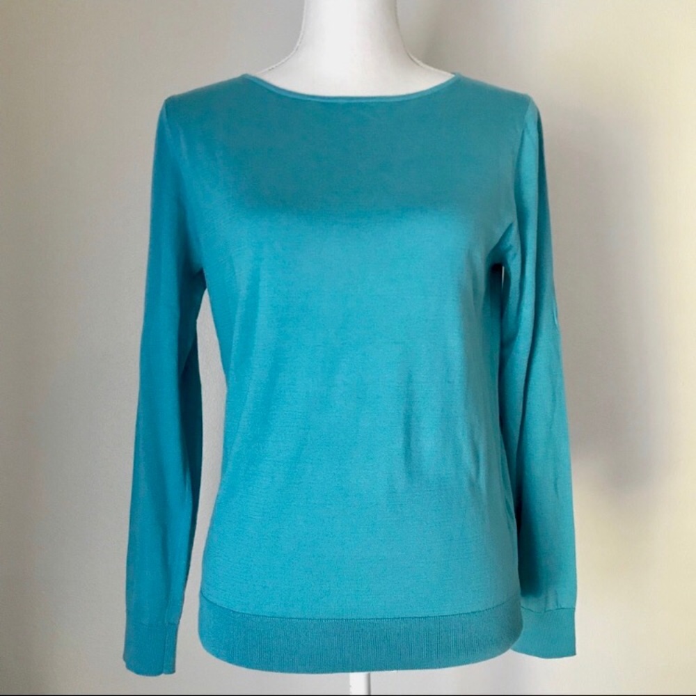 Lafayette 148 silk blend long sleeve shirt small